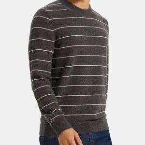 Theory Navy Blue and White Striped Crewneck Sweater NWT Size XL